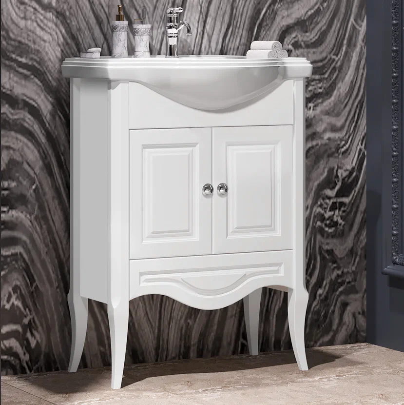 Мебель для ванной Opadiris Брунелла 65 белый матовый, цвет хром 00-00000474 - фото 2