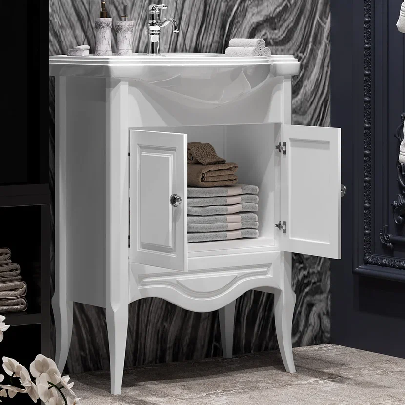 Мебель для ванной Opadiris Брунелла 65 белый матовый, цвет хром 00-00000474 - фото 4