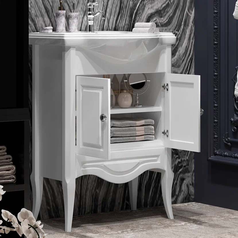 Мебель для ванной Opadiris Брунелла 65 белый матовый, цвет хром 00-00000474 - фото 5