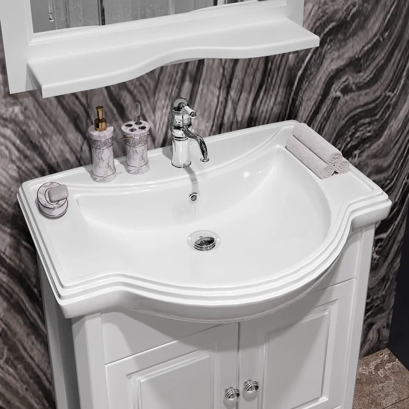 Мебель для ванной Opadiris Брунелла 65 белый матовый, цвет хром 00-00000474 - фото 8