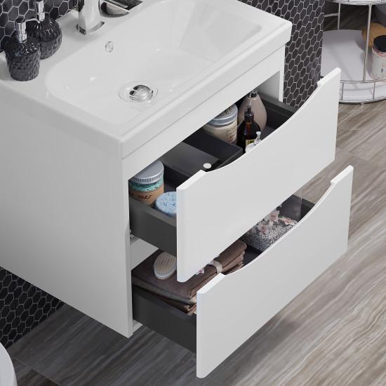 Мебель для ванной Opadiris Элеганс 60 см белый, цвет хром 00-00006894 - фото 2
