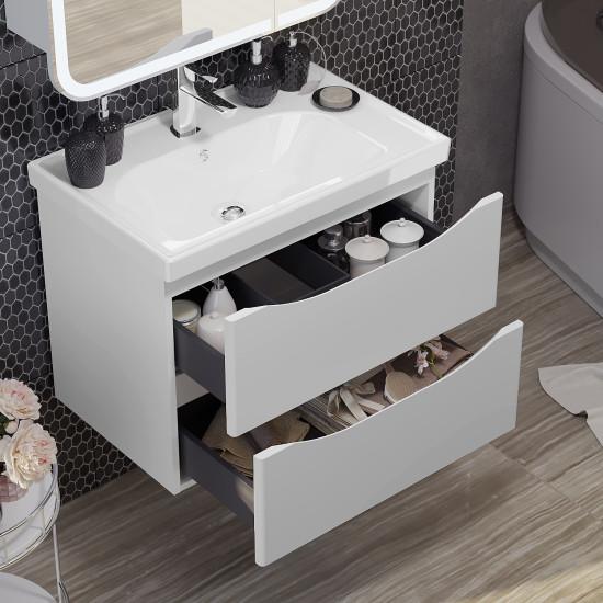 Мебель для ванной Opadiris Элеганс 70 см белый, цвет хром 00-00006756 - фото 9