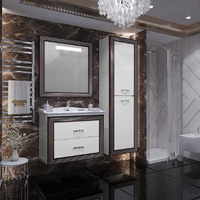 Мебель для ванной Opadiris Карат 80 белый с серебряной патиной, 2 ящика