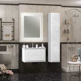 Мебель для ванной Opadiris Луиджи 80 см подвесная, 2 ящика, белая матовая