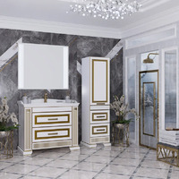 Мебель для ванной Opadiris Оникс 100 белый с золотой патиной