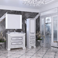 Мебель для ванной Opadiris Оникс 100 белый с серебряной патиной