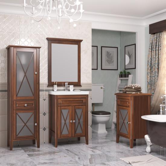 Мебель для ванной Opadiris Палермо 60 см напольная, 1 ящик и дверцы, орех, цвет коричневый
