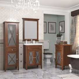 Мебель для ванной Opadiris Палермо 60 см напольная, 1 ящик и дверцы, орех