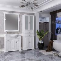 Мебель для ванной Opadiris Риспекто 86 см напольная, 2 ящика и дверцы, белая матовая