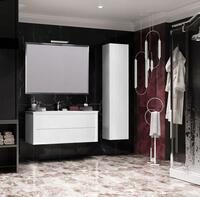 Мебель для ванной Opadiris Рубинно 121 см подвесная, 2 ящика, белая глянцевая