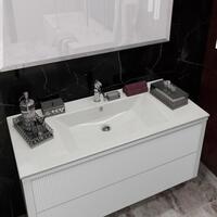 Фото Мебель для ванной Opadiris Рубинно 121 см подвесная, 2 ящика, белая глянцевая 3