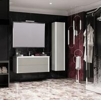 Фото Мебель для ванной Opadiris Рубинно 121 см подвесная, 2 ящика, серая глянцевая 2