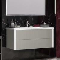 Фото Мебель для ванной Opadiris Рубинно 121 см подвесная, 2 ящика, серая глянцевая 4