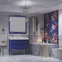 Мебель для ванной Opadiris Валери 105 см напольная, с ящиками, синий сапфир