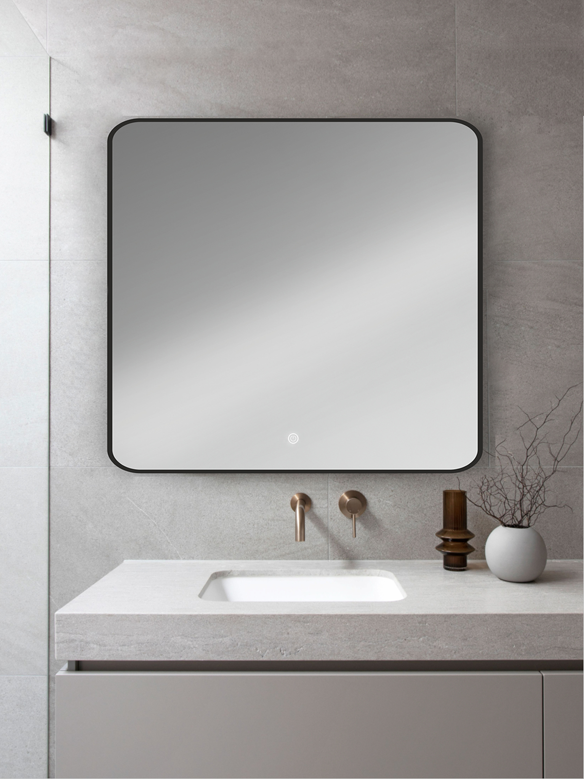 Зеркало с подсветкой Orange Black 80 см BL-80ZE, цвет черный - фото 2