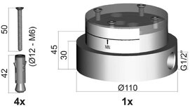 Скрытая часть для напольных смесителей Paffoni Light LIG030
