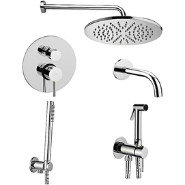 Комплект для ванны с гигеническим душем и изливом Paffoni Light KITZLIG019CR139