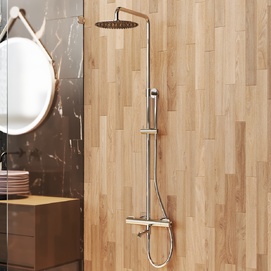 Душевая стойка Paini Cox 78CR687THSSD250F1B хром, с изливом и термостатом