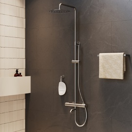 Душевая стойка Paini Cox 78PW687THSSD250F1B брашированный никель, с изливом и термостатом