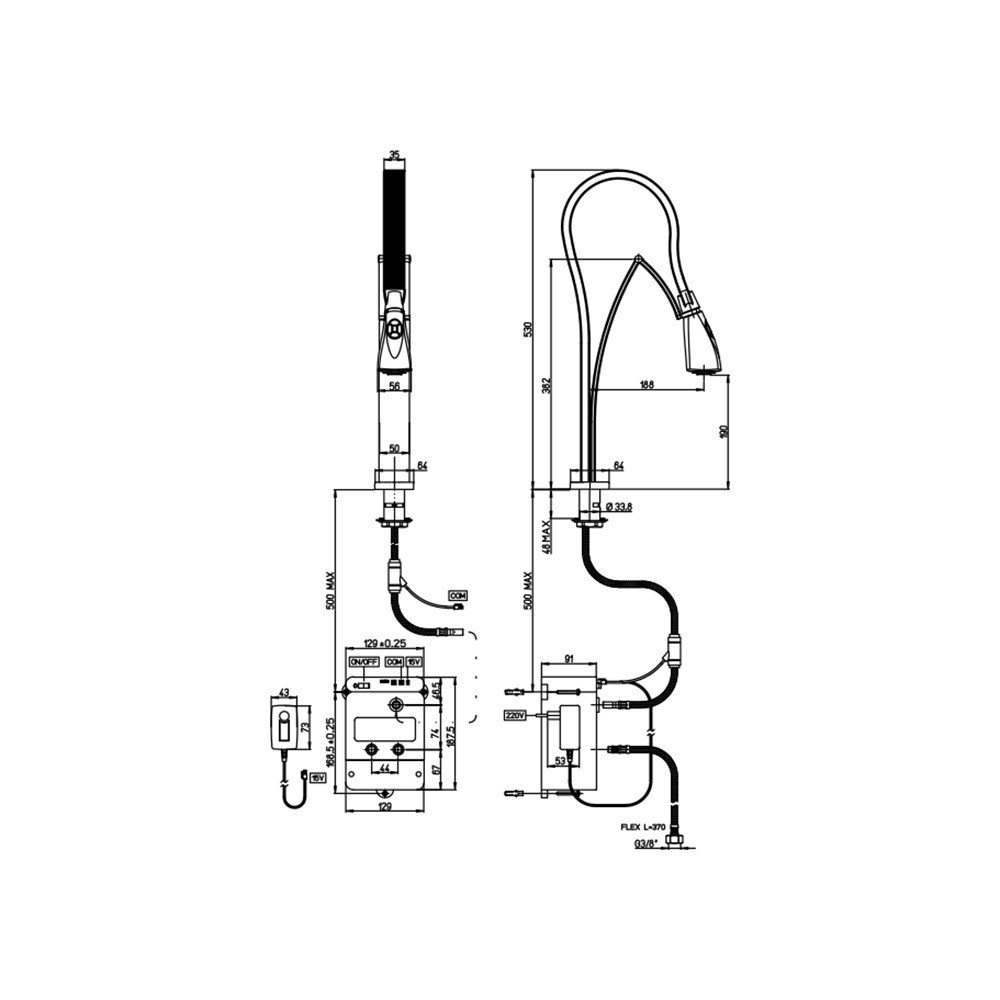 Смеситель для кухни Paini Hybrid HKPA557TKKM с гибким изливом, хром - фото 2