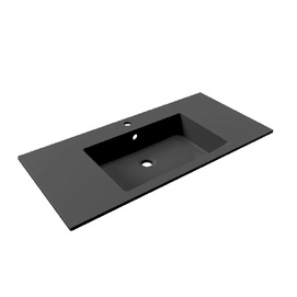 Фото Раковина из литьевого мрамора Paola Nero 1000 ST-B 100x48 см черная матовая