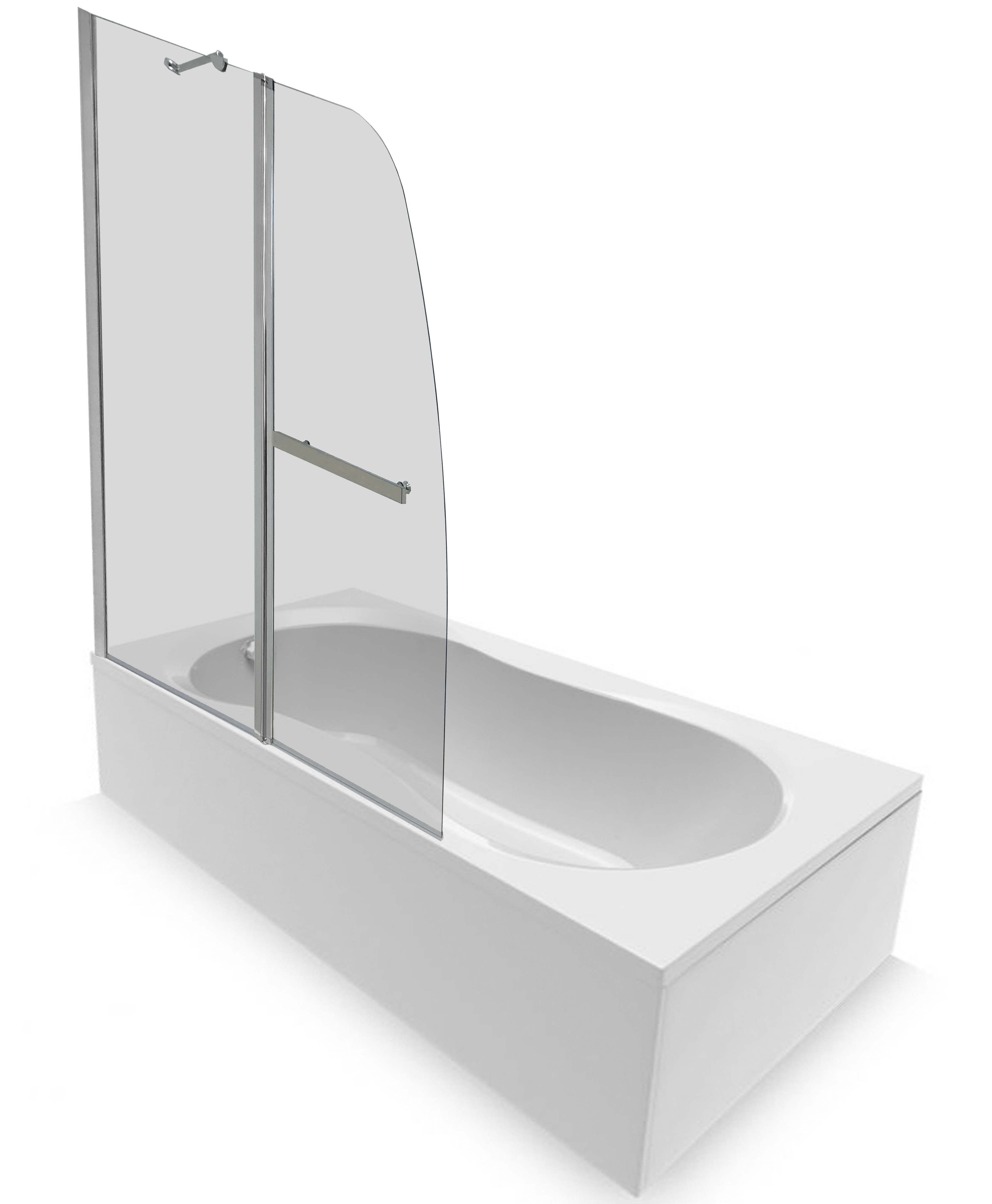 Шторка на ванну Parly 120х130 F03 стекло прозрачное, профиль хром - фото 2