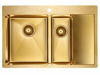 Мойка для кухни нержавеющая Paulmark AISI201 Liga PM227851-BGL брашированное золото левая 78 см