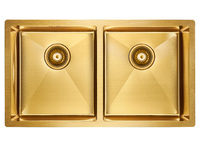 Мойка для кухни нержавеющая Paulmark AISI201 Twin PM237844-BG брашированное золото 78 см
