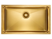Мойка для кухни нержавеющая Paulmark AISI201 Valde PM217444-BG брашированное золото 74 см