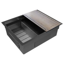 Кухонная мойка Paulmark NEXT-MULTI SINK 54-L UNI 54x45 PM785445-L-GM вороненая сталь