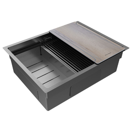 Кухонная мойка Paulmark NEXT-MULTI SINK 58-L UNI 58x45 PM785845-L-GM вороненая сталь