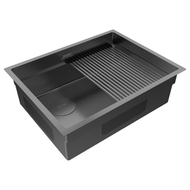 Кухонная мойка Paulmark NEXT-PRO 58-L UNI PM705845-L-GM вороненая сталь