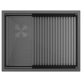 Кухонная мойка Paulmark NEXT-PRO 58-L UNI PM705845-L-GM вороненая сталь