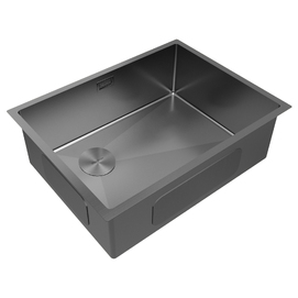 Кухонная мойка Paulmark NEXT-SKEW 58-L UNI PM885844-L-GM вороненая сталь