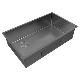 Кухонная мойка Paulmark NEXT-SKEW 74-L UNI PM887444-L-GM вороненая сталь