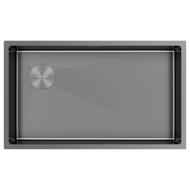 Кухонная мойка Paulmark NEXT-SKEW 74-L UNI PM887444-L-GM вороненая сталь