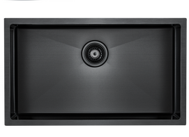 Кухонная мойка Paulmark ALLER 74 UNI PM807444-GM вороненая сталь