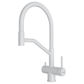 Смеситель для кухни Paulmark Rubet Ru213175-WH белый матовый, под фильтр с гибким изливом