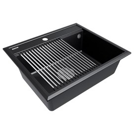 Кухонная мойка Paulmark STEPIA 60 PM115951-BLM черный металлик