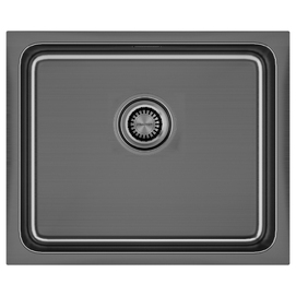 Кухонная мойка Paulmark VISTA 54 UNI PM305444-GM вороненая сталь