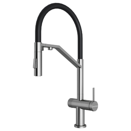 Смеситель для кухни Paulmark Zender Ze213155-BS брашированная сталь, под фильтр с гибким изливом и переключением струя/душ