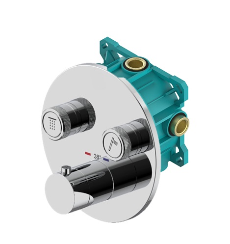 Комплект со смесителем ручным и верхним душем Plumberia Selection PS BOX KITPSB02CRKING с термостатом хром 125454₽