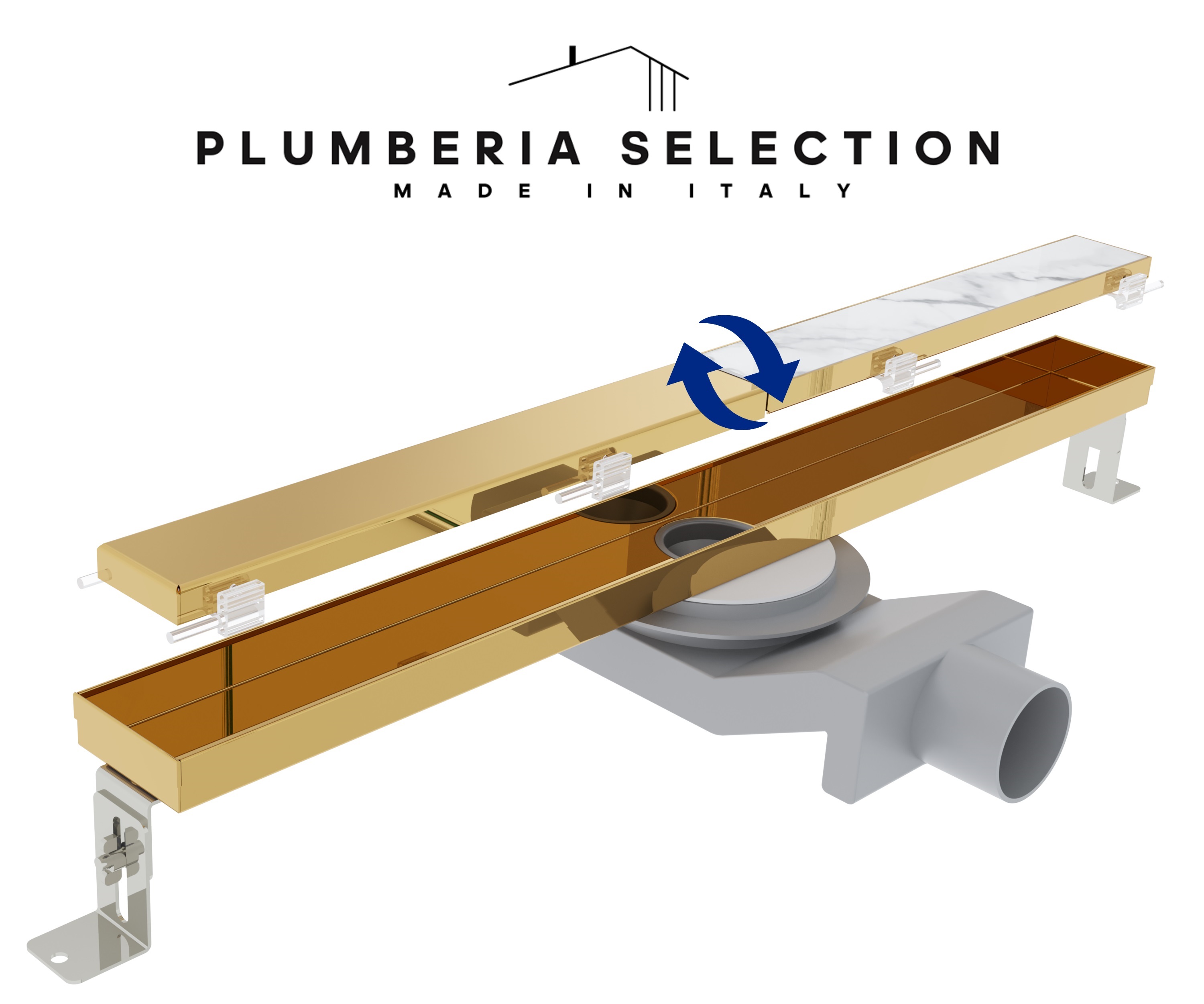 Душевой трап Plumberia Selection Psl Linear 100 см PSL100OR золото 24К 40852₽
