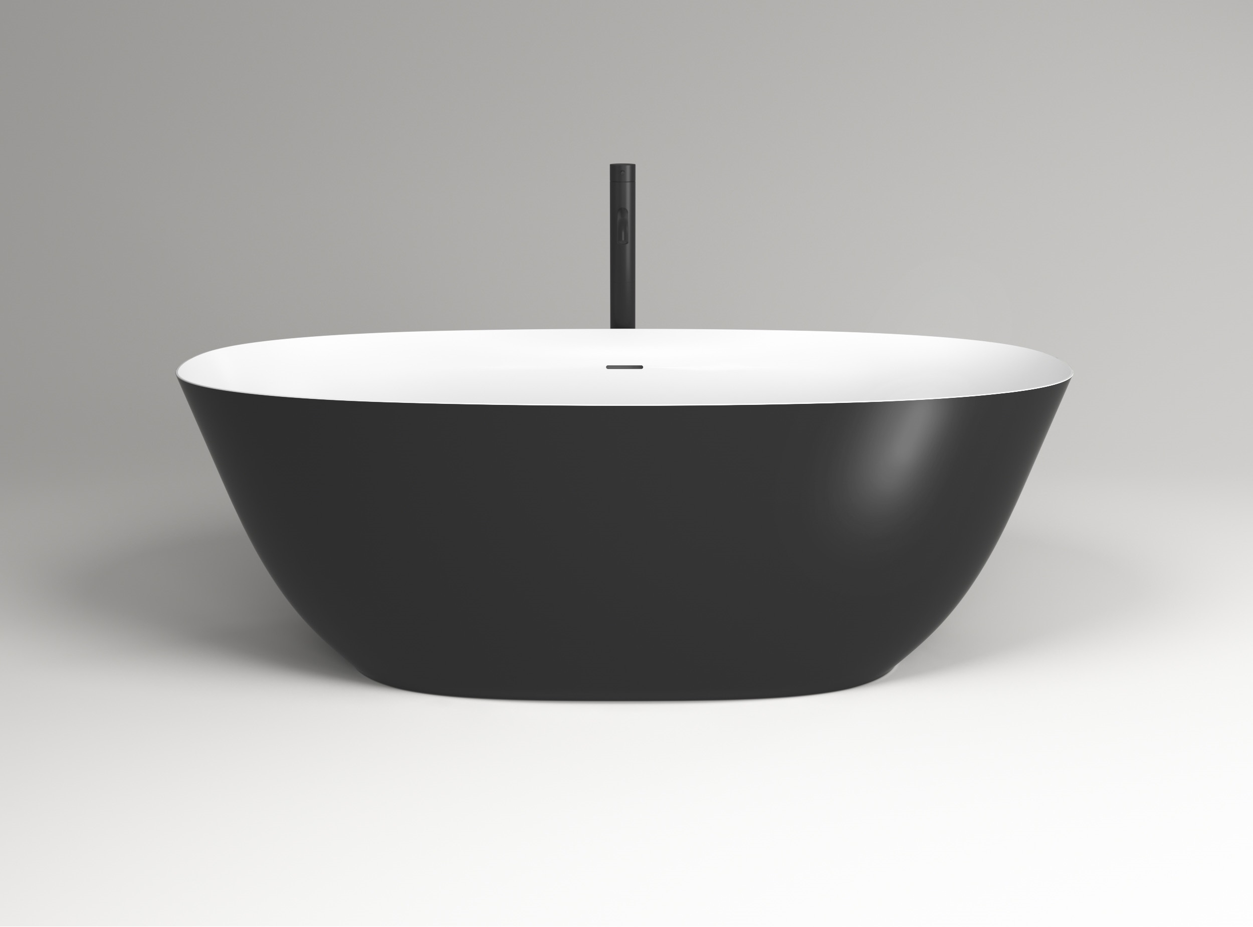 Ванна из искусственного камня Plumberia Selection Veloma 171x75 VELOMA 170BN белая с черным