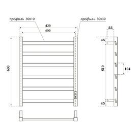 Фото Полотенцесушитель электрический Point Атлант 60x40 PN18846W белый
