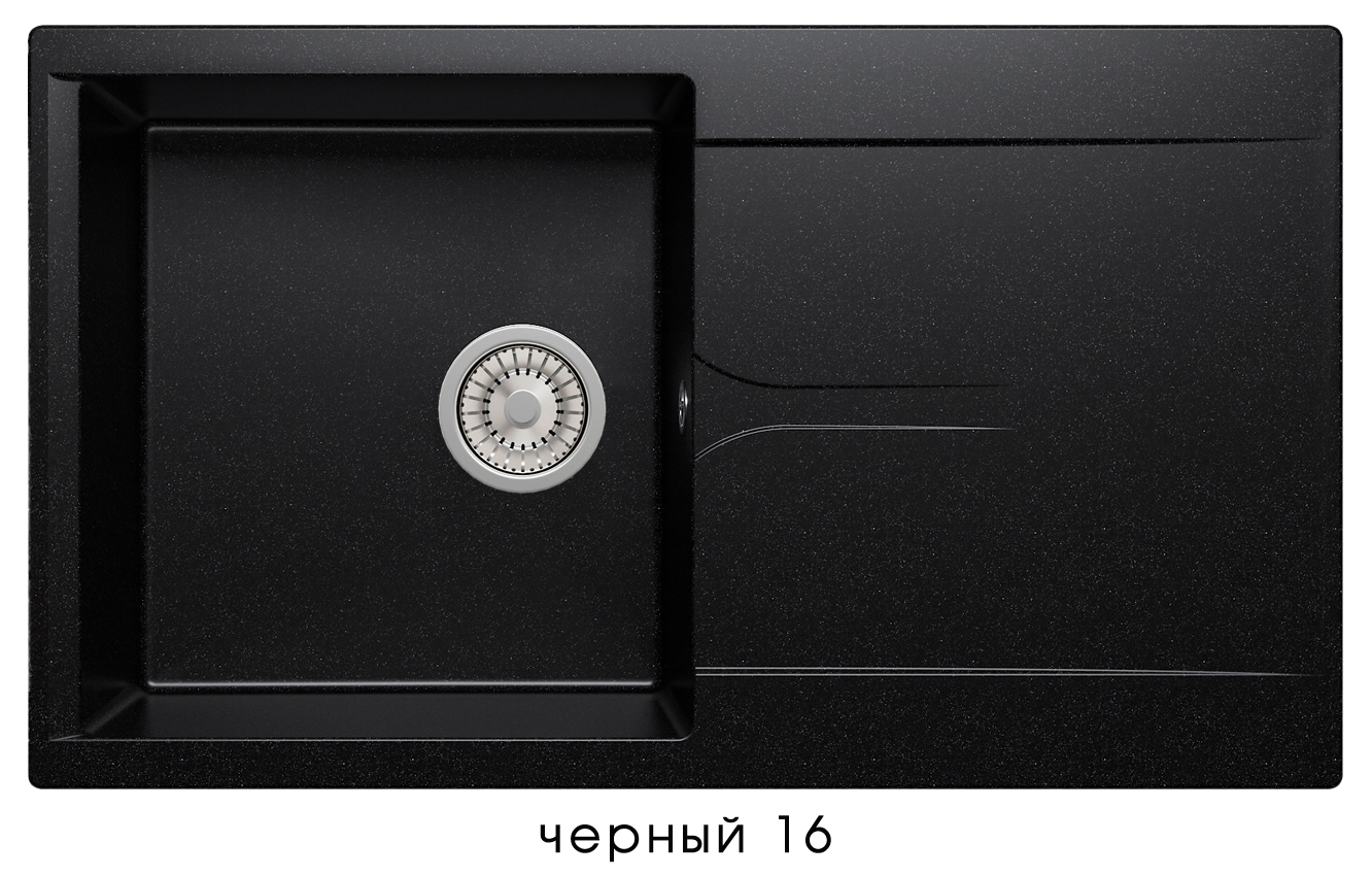 Кухонная мойка Polygran Gals-860 чёрный, цвет черный 408005 - фото 2