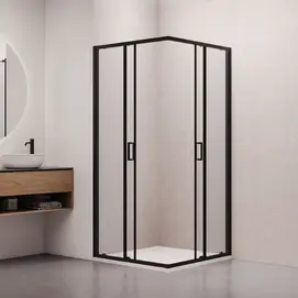 Фото Душевой уголок RGW CL-34B 100x100 стекло прозрачное, профиль черный матовый 38093400-14