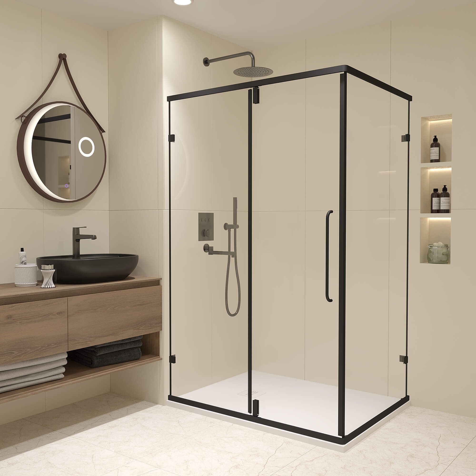 Душевой уголок RGW Classic CL-046B 90x80 350904698-14 стекло прозрачное профиль черный 25375₽