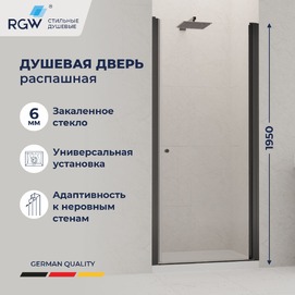 Душевая дверь в нишу RGW Dolphin TN-03-B 90x195 54930309-14 стекло прозрачное, профиль черный