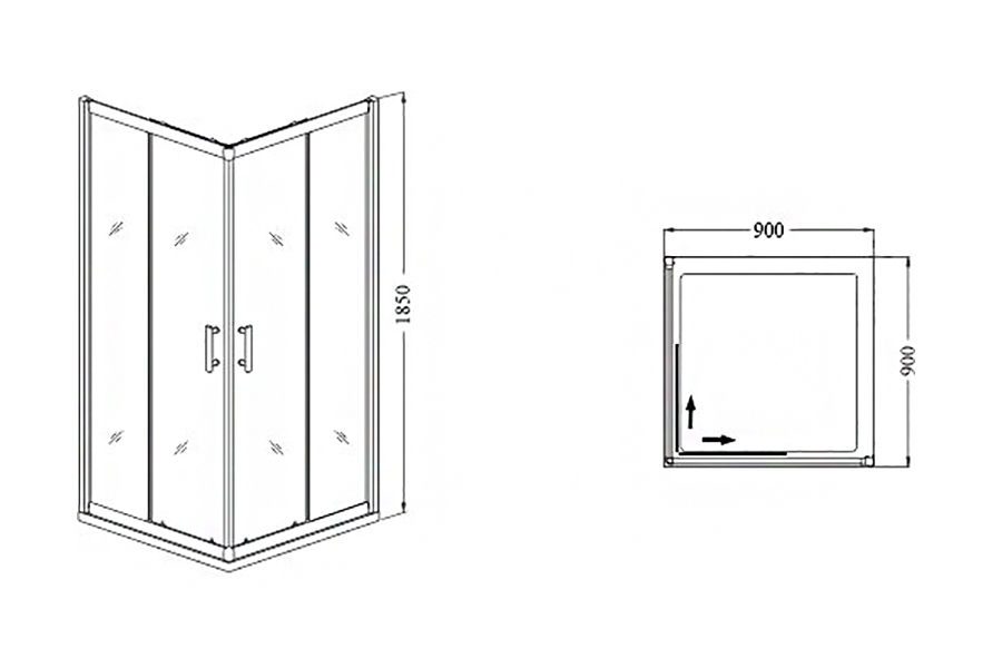 Душевой уголок RGW Dolphin TN-206-J4 90x90 прозрачное стекло 12736₽